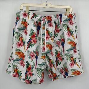 Ring of Fire Mens Size XL Tropical Parrot Hibiscus Board Shorts Floral Vacation